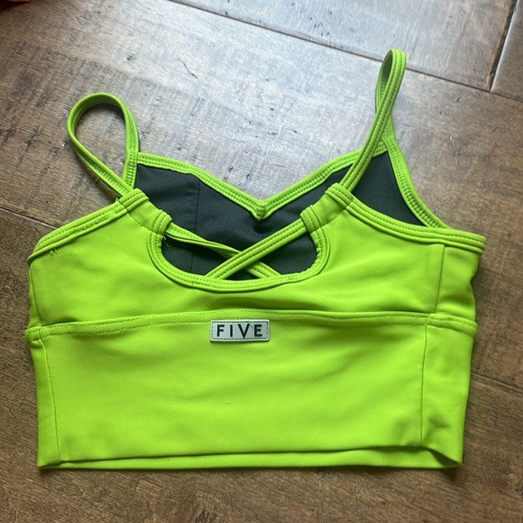 FIVE DANCEWEAR LIME GREEN CROSS BACK TANK - Picture 2 of 3